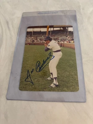 José Cardenal 1977 3 1/2 X 5 1/2" Cubs Color Autógrafo Fotografía Foto 1 de 2