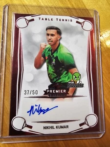NIKHIL KUMAR AUTOGRAPH 2025 LEAF MAJOR LEAGUE TISCHTENNIS BASE AUTO #BA-NK1 /50 - Bild 1 von 3