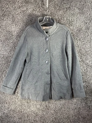 Chaqueta Ciervo Blanca Para Mujer M (8/10) Gris Algodón Manga Larga Exterior Botón Frontal Foto 1 de 4