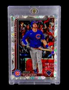 KYLE TUCKER CRACKED ICE REFRACTOR RARE 2025 TOPPS SERIES 2 HOLO SP - CUBS - Picture 1 of 5