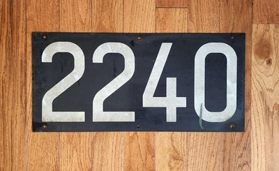 NYC SUBWAY NUMBER BOARD SIGN PLATE BMT STANDARD CAR #2240  NYCTA TRANSIT - Image 1 of 2
