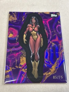 2025 Topps Marvel Comic Book Heroes 1975 Ann Spider-Woman Purple Gold Lava /75 - Picture 1 of 2