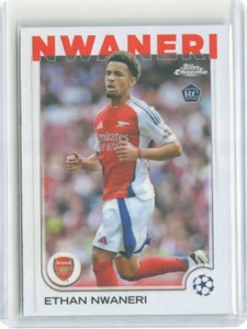 ETHAN NWANERI 2024-25 Topps Chrome UEFA Club Competitions REFRACTOR RC Aresnal - Picture 1 of 2