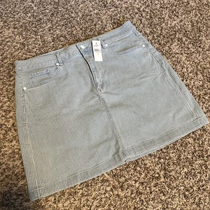 Ann Taylor LOFT blau & weiß gestreifter kurzer Jeansrock Damen Größe 12 - Bild 1 von 7
