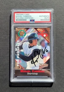 Tarjeta de béisbol Miguel Cabrera 2001 firmada por los Kane County Cougars Top Prospect Psa - Imagen 1 de 2