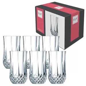Eclat Cristal d'Arque Longchamp 360ml Crystal Hi-Ball Drinking Diamond Glasses - Picture 1 of 9