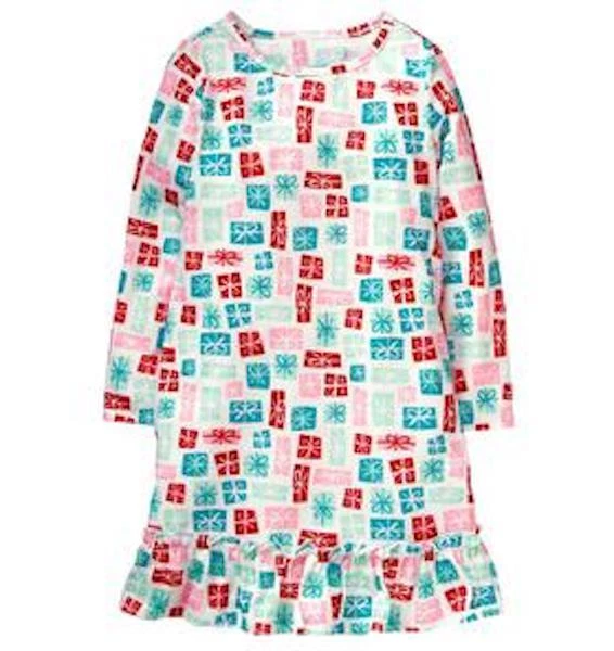 NWT GYMBOREE Present Nightgown Pajama Girls Christmas SZ 3,4,5/6,7/8,10/12 - Image 1 of 1