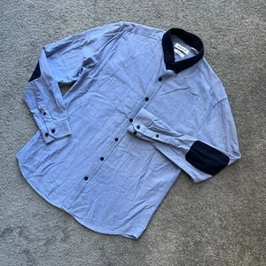 DKNY 100% Cotton Slim Fit Long Sleeve Shirts Blue/Navy Size Large - Picture 1 of 8