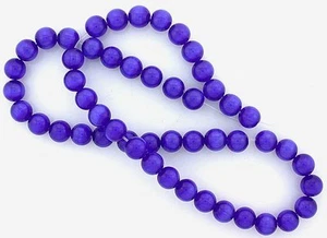 TWO Strand 8mm Royal Blue Round Fiber Optic Gem Bead CLOSEOUT CLEARANCE fobsc36 - Picture 1 of 1