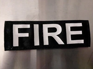 NEW 2" x 6" WHITE "FIRE " Hook Back Tactical Raid TACTICAL VEST ID Patch - Picture 1 of 2