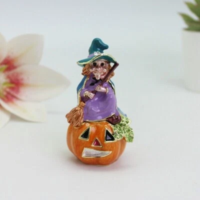 SHINNYGIFTS Caja Baratija Bruja Pintada a Mano Regalos de Halloween Joyero (Naranja) Foto 1 de 4