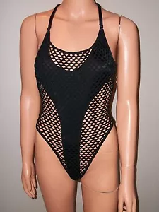 NWT Victoria Secret Sexy Black Fishnet S Cheeky One Piece - Bild 1 von 6