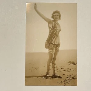 Vtg 1920s Glamour Girl Mack Sennett Bathing Beauty Cute Flapper Postcard RPPC - Picture 1 of 3