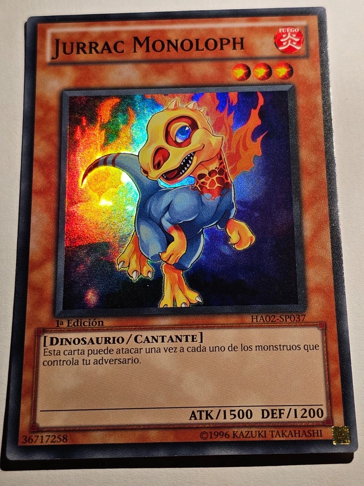 Jurrac Monoloph●YUGIOH●HA02●SUPER RARE●SPANISH●1st EDITION●NM●Y40 - Image 1 of 2