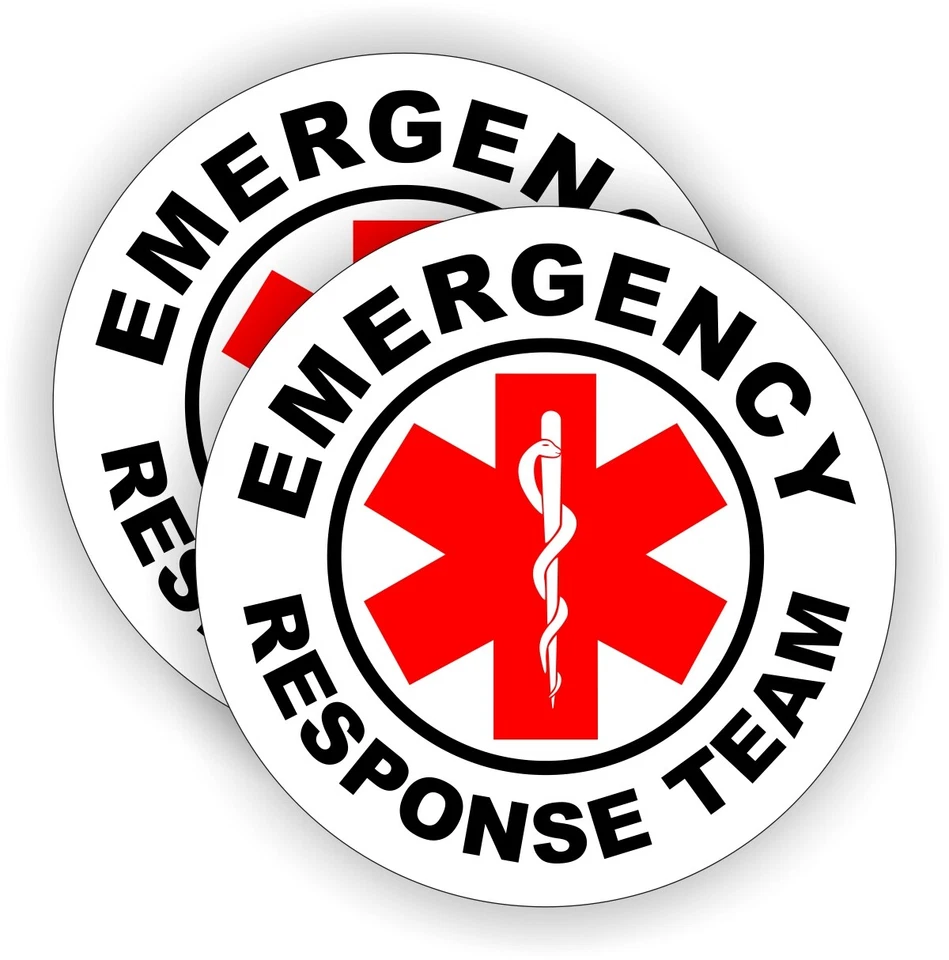 pair - ERT Emergency Response Team Vinyl Hard Hat Helmet Stickers Star of Life