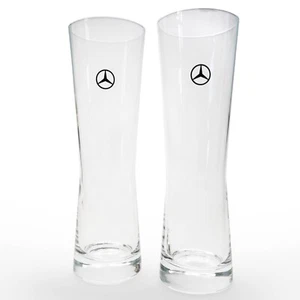 Mercedes-Benz Set of Two Premium Weizen Beer Glasses for Japanese Car Purchasers - Picture 1 of 3