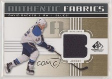2011-12 SP Game Used Edition Authentic Fabrics Gold David Backes (B) #AF-BK.4