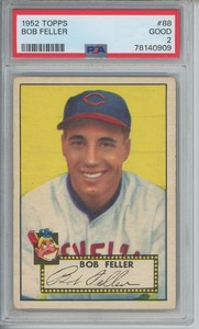1952 Topps Baseball BOB FELLER #88 PSA 2