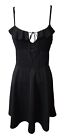 Boohoo Black Sleeveless Dress 8 Ruffle Lacey Fit&Flare Mini