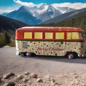 VW Bus, offiziell lizenziertes Produkt, absolute Rarität, Slogan Merry Christmas - Bild 1 von 5