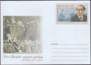 MOLDAVIA # mol1101 POSTAL COMPLETO 100 AÑOS NACIMIENTO de DAVID GHERSFELD, COMPOSITOR - Imagen 1 de 1