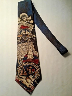 Gravata masculina 100% seda filme motim na recompensa vintage - Imagem 1 de 4