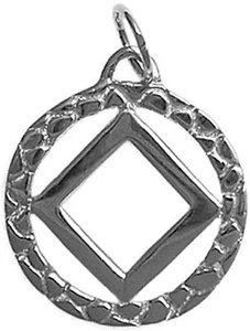 Colgante NA - diapositiva de 3/4". Símbolo NA en Estilo Pepita Círculo-Plata Esterlina_481_S - Imagen 1 de 1