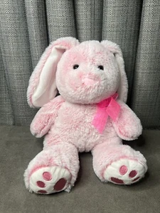 Bunny Walmart Plush 12 Inch Pink Bean Toes Hot Pink Bow Stuffed Animal Toy - Picture 1 of 12