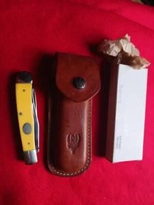 LARGE MOORE MAKER NOS TRAPPER W/ BOX AND LEATHER SHEATH FACTORY 2nd - Picture 1 of 6