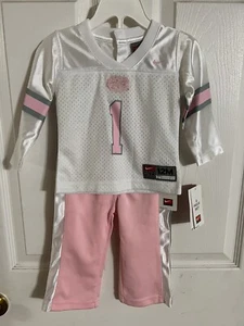 NIKE FLORIDA GATORS 12 MONTHS 12M NWT INFANT 2 PIECE JERSEY PANT GIRLS PINK GRAY - Picture 1 of 4