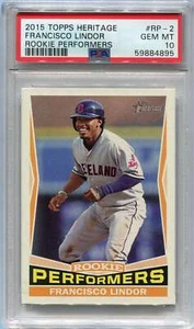 2015 Topps Heritage Rookie Performers rp2 Francisco Lindor Rookie PSA 10 GEM MT - Picture 1 of 1