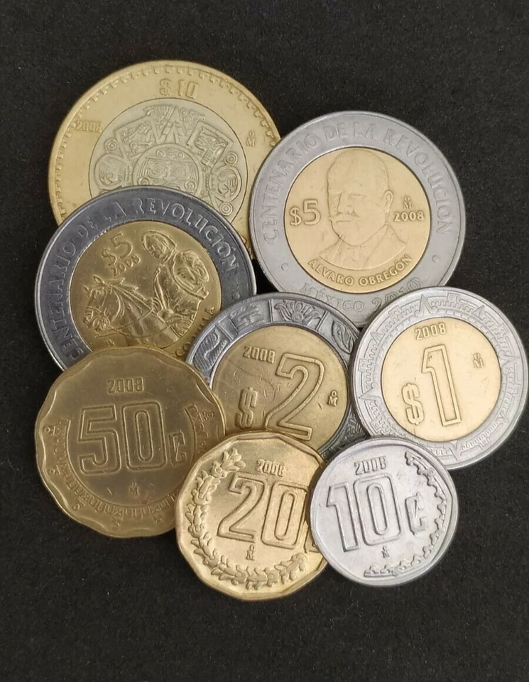 $5  Pesos Conmemorativa  a la Revolucion Mexico 2008  Fco Villa y Alvaro Obregon - Image 1 of 4