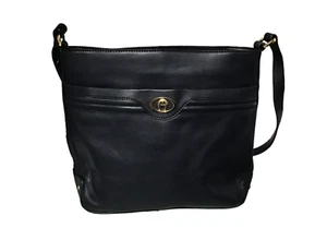 Original Etienne Aigner Est. Bolso de mano 1949 - cuero de vaca genuino - azul oscuro - Imagen 1 de 5