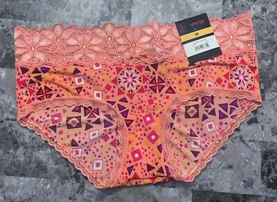 BRAGAS HIPSTER LISAS ENCAJE GEOMÉTRICO ROJO CORAL ROSA NOBO NO BORDER NUEVAS CON ETIQUETAS Foto 1 de 4