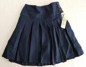 Cherokee Sch Uniform Pleat Scooter Skirt Adjustable Waist Navy Sz 8 NWT! #15512 - Picture 1 of 3