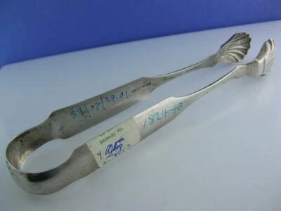 Pinzas de azúcar de plata para monedas tempranas - J.C. FARR - Philadelphia PA c1823-1858 Foto 1 de 4