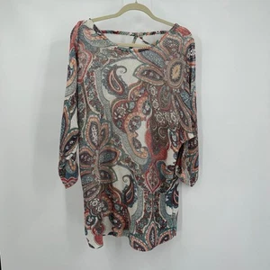 Chicos Damen Top Größe 4 US 2X offen Strick Boho Paisley leichte Tunika künstlerisch - Bild 1 von 7