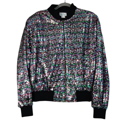Chaqueta Bomber De Colección GDT Too Lentejuelas Multicolor Festival Fiesta Abrigo Brillante Talla Única Foto 1 de 4