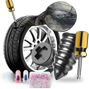 X20-60 Car Vacuum Tire Repair Nail Rubber Screw Nails +Screwdriver Fast Tool Set - Picture 1 of 20