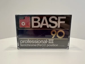 VINTAGE *NEW* 1980's BASF 90 Professional III FeCr Blank Cassette Tape Sealed - Picture 1 of 3