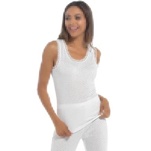 A2Z Ladies Pointelle Thermal Vests Sleeveless Vest Top 0.75 Tog Warmer T Shirt - Picture 1 of 7