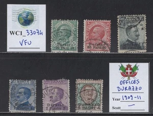 WC1_33074 ITALIENISCHE BÜROS: DURAZZO. Bestand von Briefmarken 1909-11. Gebraucht - Bild 1 von 1