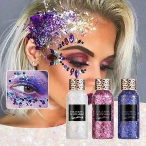 1Pcs High-gloss Colourful Sequins Gel Liquid Eyeshadow Eye Makeup Glittery - Picture 1 of 32