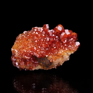 Red Vanadinite crystals on matrix from Mibladen - Morocco - Picture 1 of 2