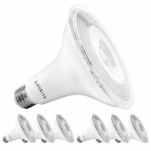 Luxrite Dusk to Dawn PAR38 LED Bulb Bright White Wet Rated UL Listed E26 6-Pack - Picture 1 of 7
