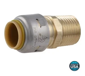 Max 1/2 Zoll Push-to-Connect x MIP Messing Adapter Fitting - Bild 1 von 6