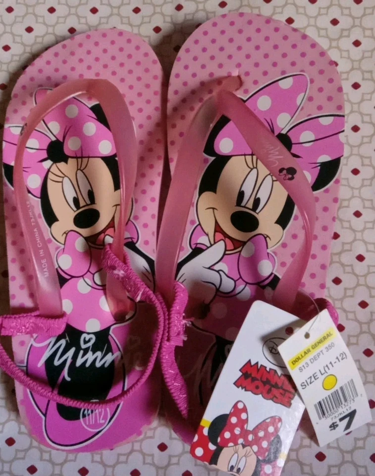 Sandálias Minnie Mouse tamanho 11/12 meninas novas com etiquetas  - Imagem 1 de 4