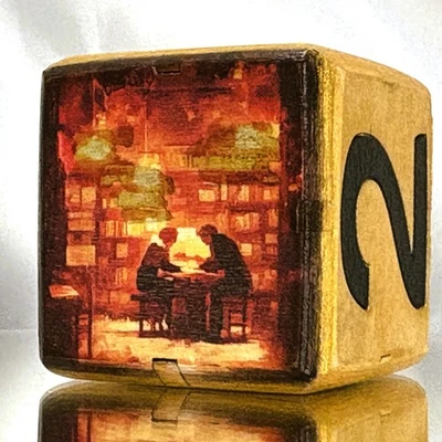 Bibliophile's Bar - Dram and Dice - Backgammon Doubling Cube 36mm - Image 1 of 4