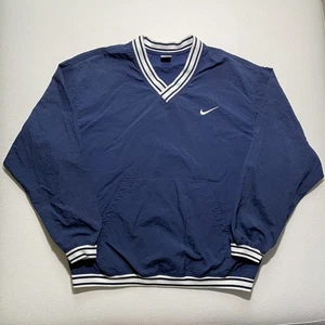 Vintage Nike Pullover Jacke Herren XL Blau Single Swoosh Nylon Windbreaker 90s - Bild 1 von 10