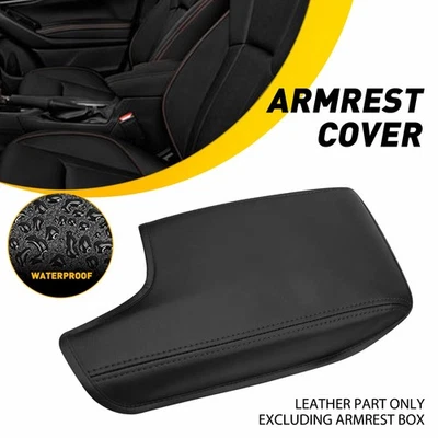 Tapa de consola central reposabrazos cubierta de cuero cubierta negra para Subaru Impreza 2017-2023 Foto 1 de 4